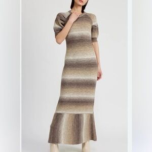 En Saison Anthropologie Women's Wool Blend Greer Striped Sweater Maxi Dress XS